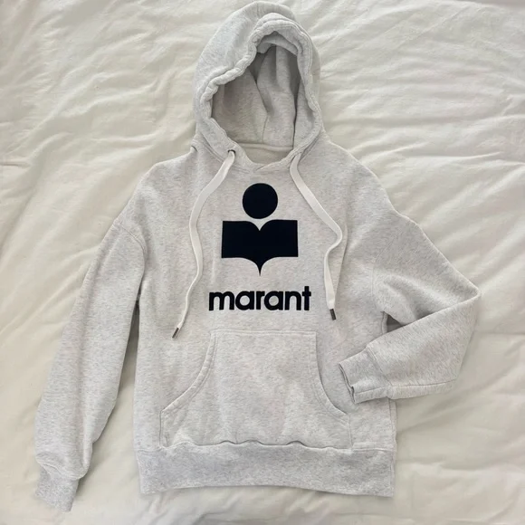 Isabel Marant Grey Big Logo Hoodie Sweatshirt - Picture 2 of 6